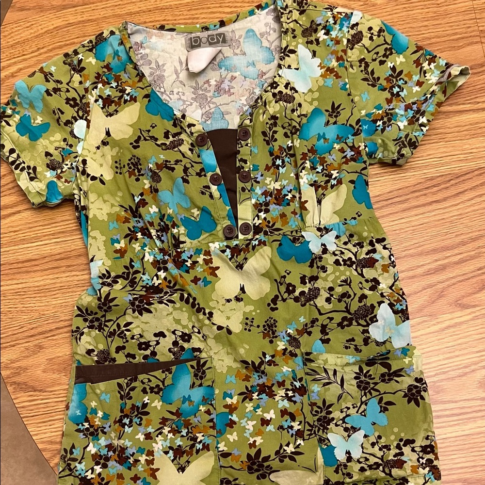 Body, XS Top, Brown/Turquoise/Olive Green